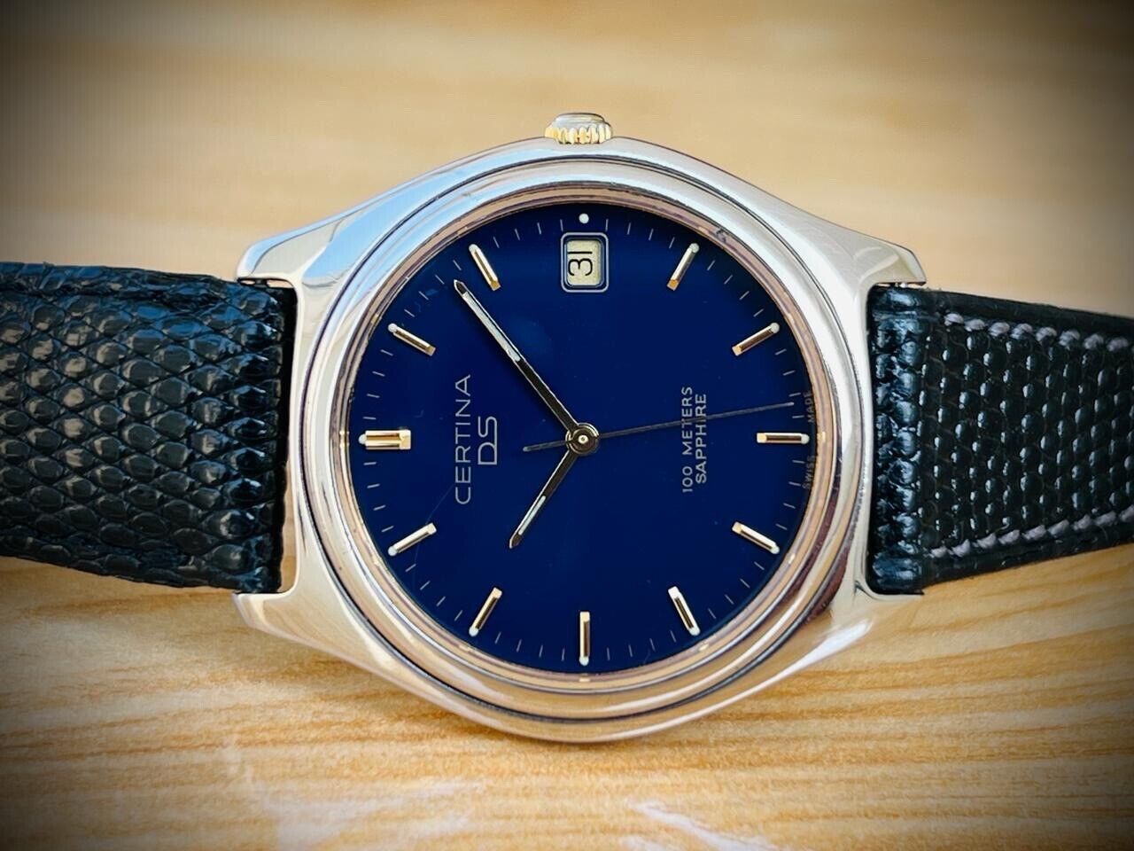 Certina DS 100m Sapphire Quartz Mens Watch 35mm, Swiss Made, Dress Watch