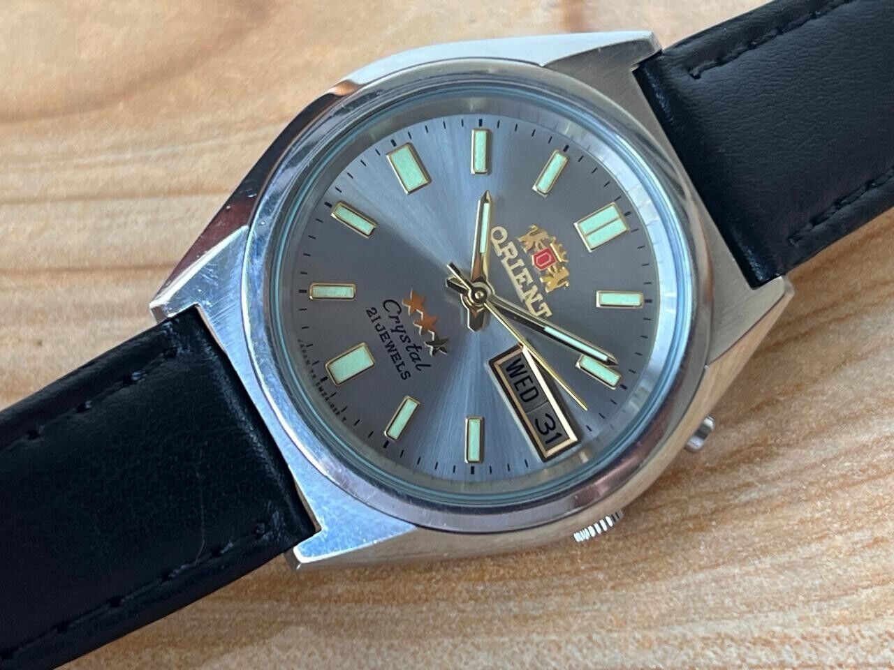 Vintage Orient 3 Star Silver NOS Automatic 36mm Men’s Watch, Perfect