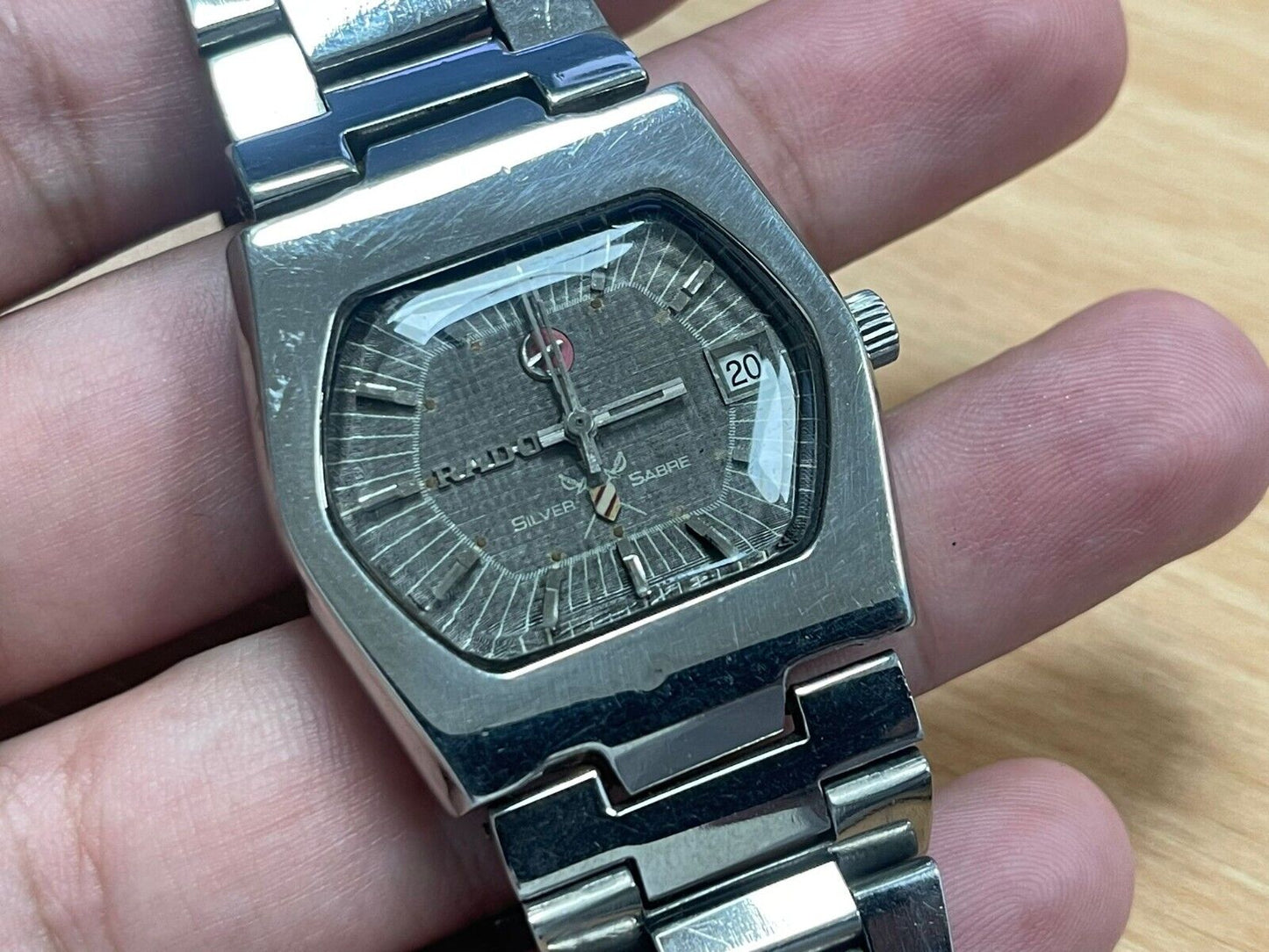 Vintage Watch Rado SILVER SABRE Automatic Mens Watch, 34mm Swiss Made