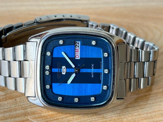 Vintage Seiko 5 Blue Diamond Dial 6309-5840 Automatic 35mm Men’s Watch, Perfect
