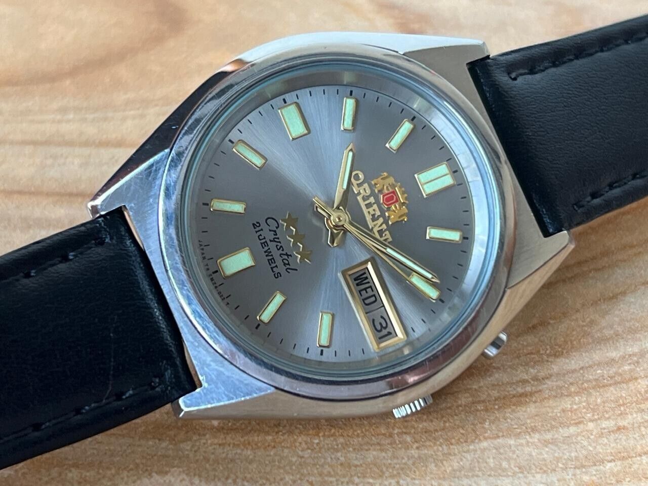Vintage Orient 3 Star Silver NOS Automatic 36mm Men’s Watch, Perfect