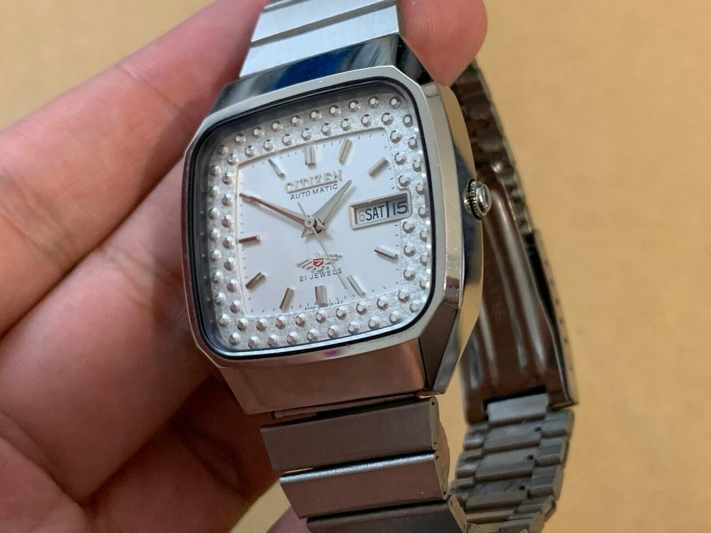 Vintage Watch Citizen NOS White Dial Automatic 21 Jewels 36mm Japan