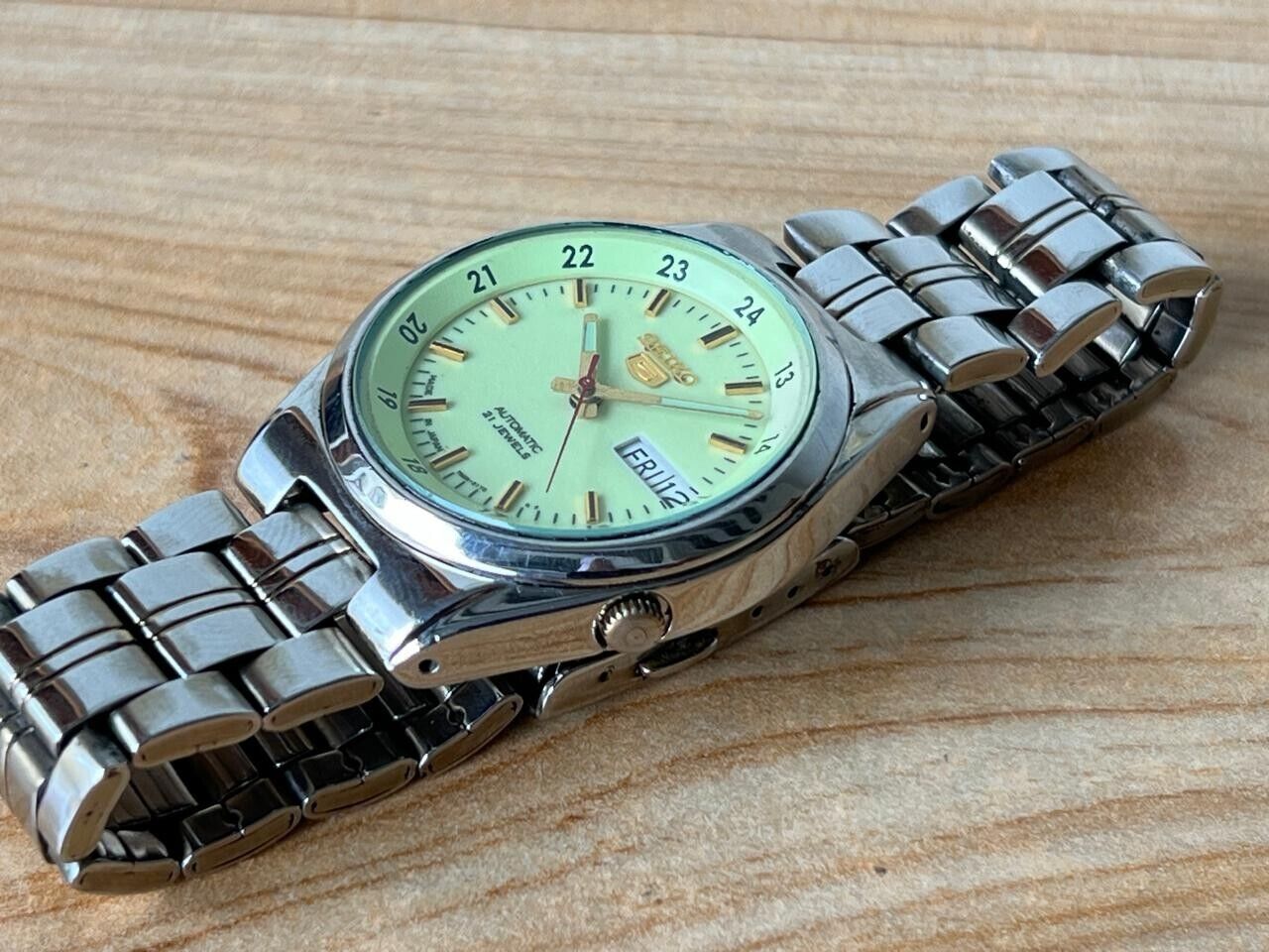 Seiko 5 Railway Lume Dial Automatic 21 Jewels 7S26-02C0 35mm Men’s Watch