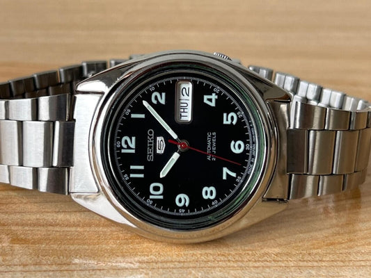 Seiko 5 Black Dial 7s26-0480 Automatic 21 Jewels 37mm Men’s Watch, Perfect