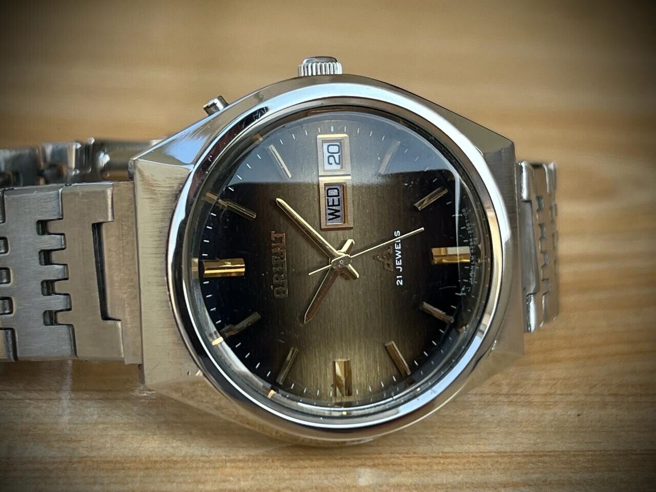 Vintage Orient A 2 Shade Brown Dial 38mm Sapphire Glass Mens Watch, Perfect