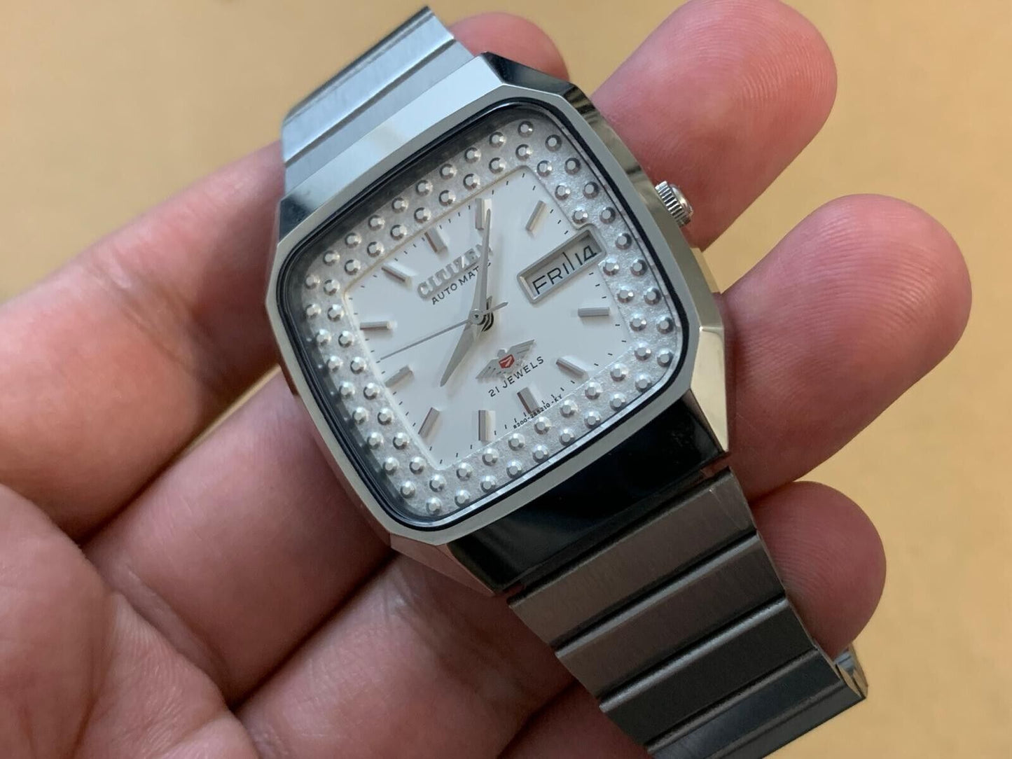 Vintage Watch Citizen NOS White Dial Automatic 21 Jewels 36mm Japan
