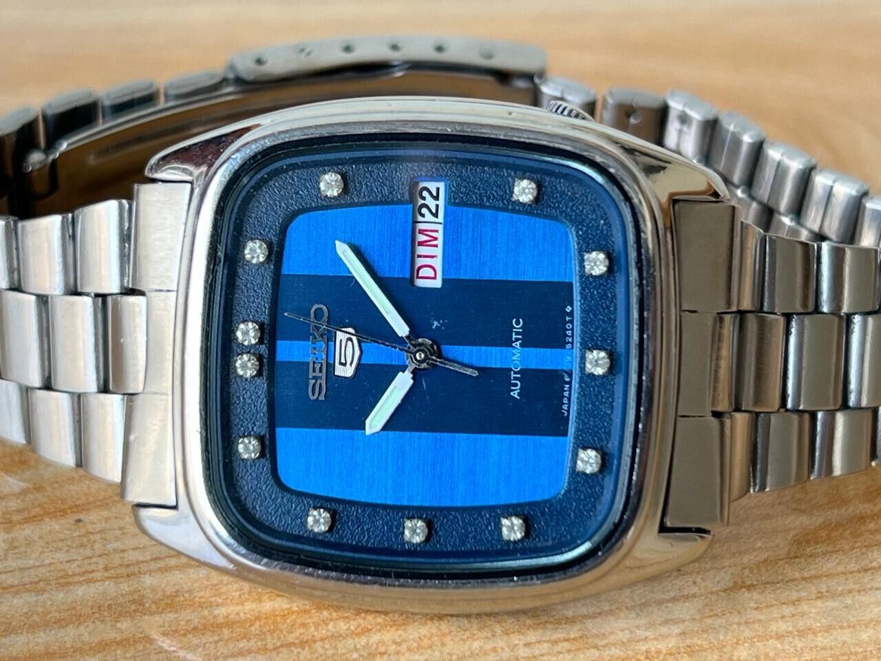 Vintage Seiko 5 Blue Diamond Dial 6309-5840 Automatic 35mm Men’s Watch, Perfect