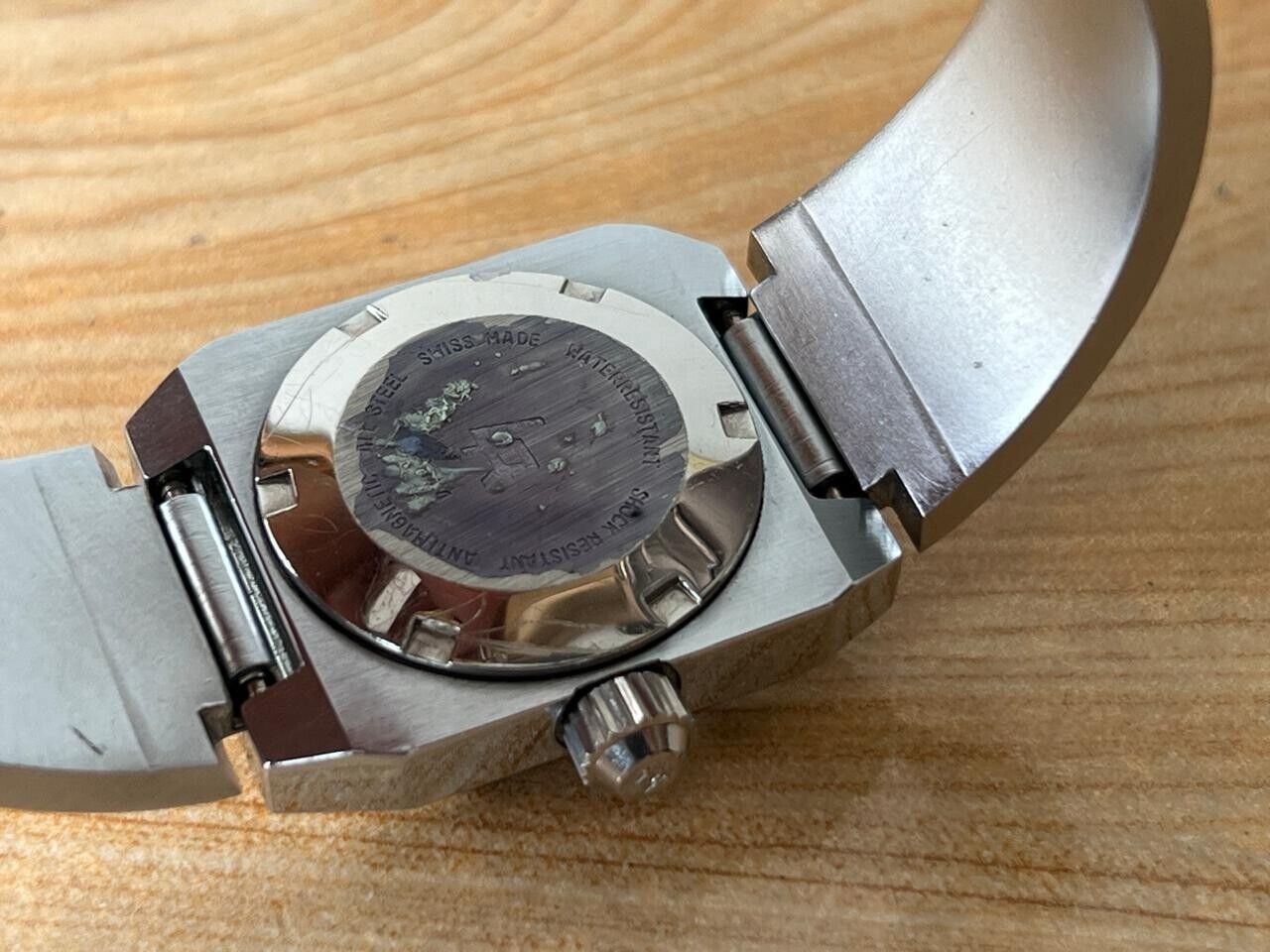 Vintage Louis Rossel Red Rare Dial 27mm Automatic Ladies Watch NOS