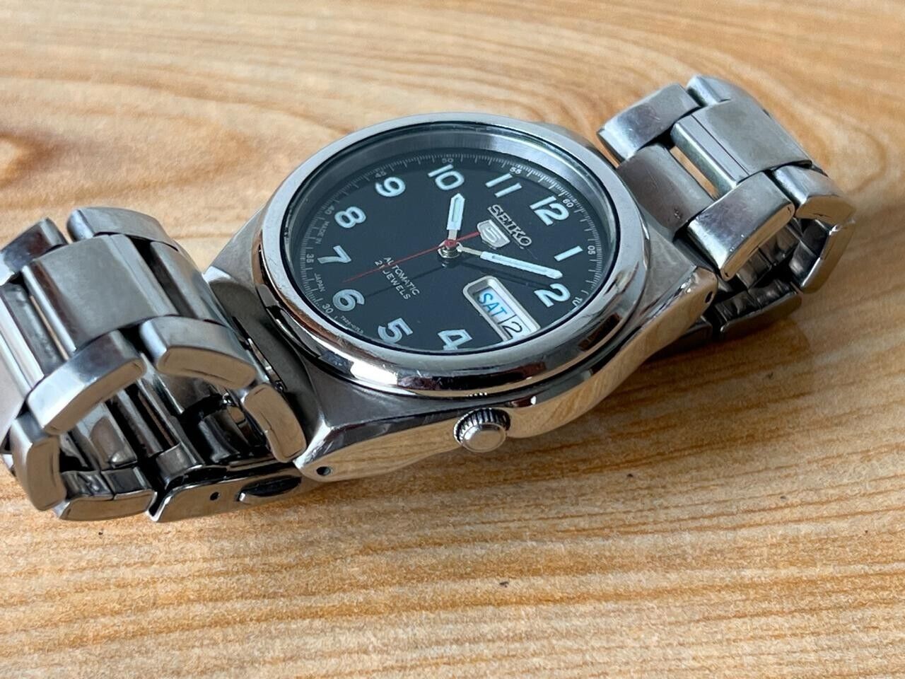 Seiko 5 Black Dial 7s26-02s0 Automatic 21 Jewels 36mm Men’s Watch, Perfect