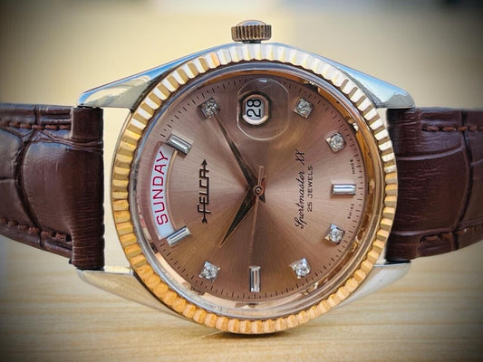 Vintage Watch Felca Sportmaster XX Rare Diamond Dial, 8521 Automatic 38mm