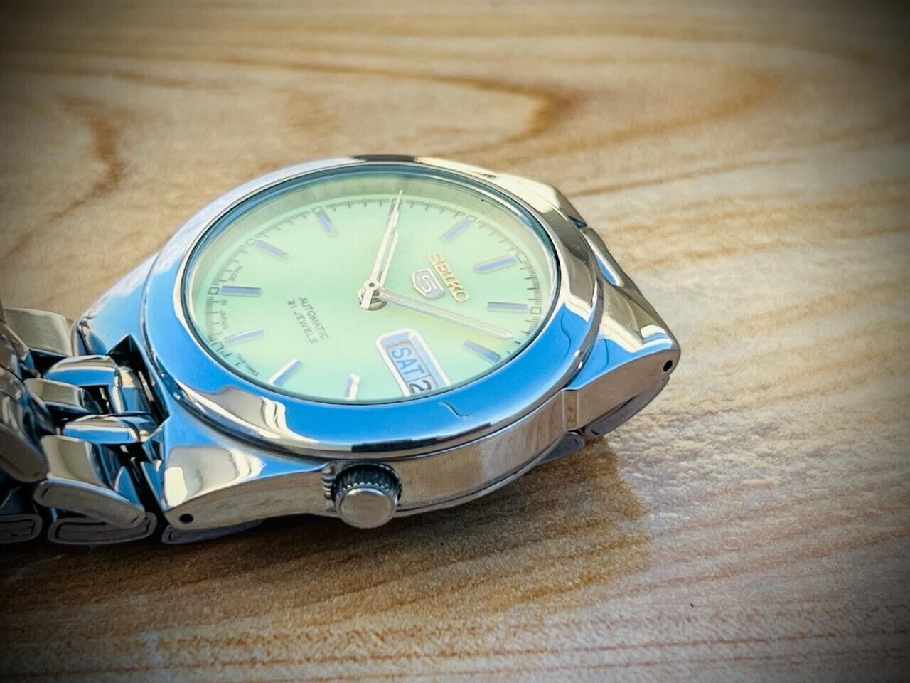 Seiko 5 Automatic Radium Dial 21 Jewels 7s26-02V0 Mens Watch 37mm