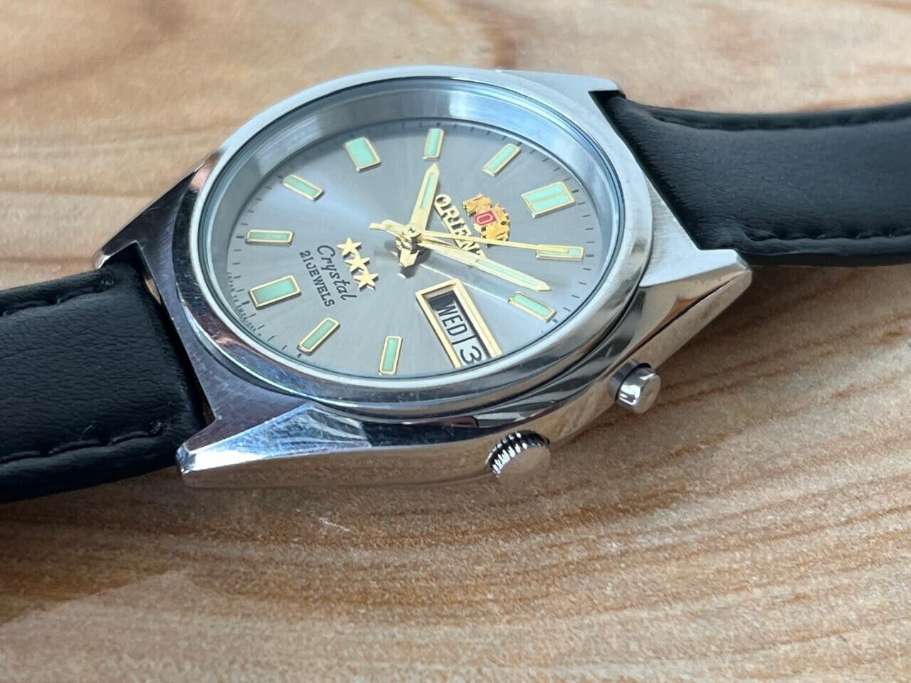 Vintage Orient 3 Star Silver NOS Automatic 36mm Men’s Watch, Perfect