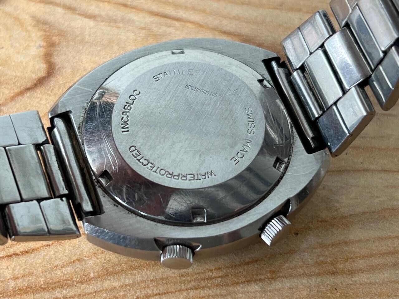 Vintage Sandoz Alarm Blue Dial Automatic 41mm Men’s Watch, Perfect