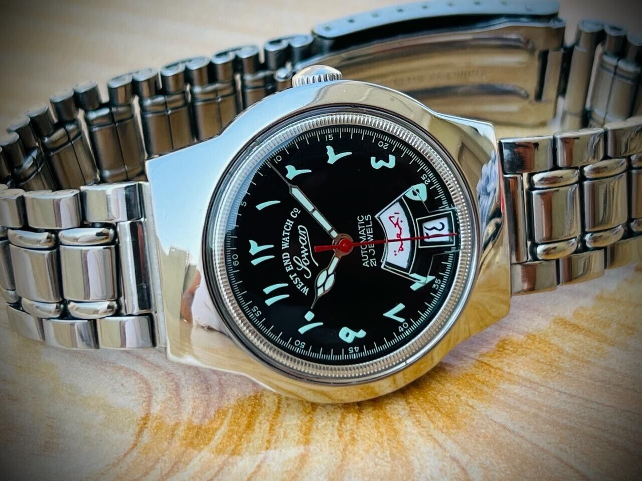 Vintage West End Black Arabic Dial 36mm Automatic Gents Watch Swiss, Perfect