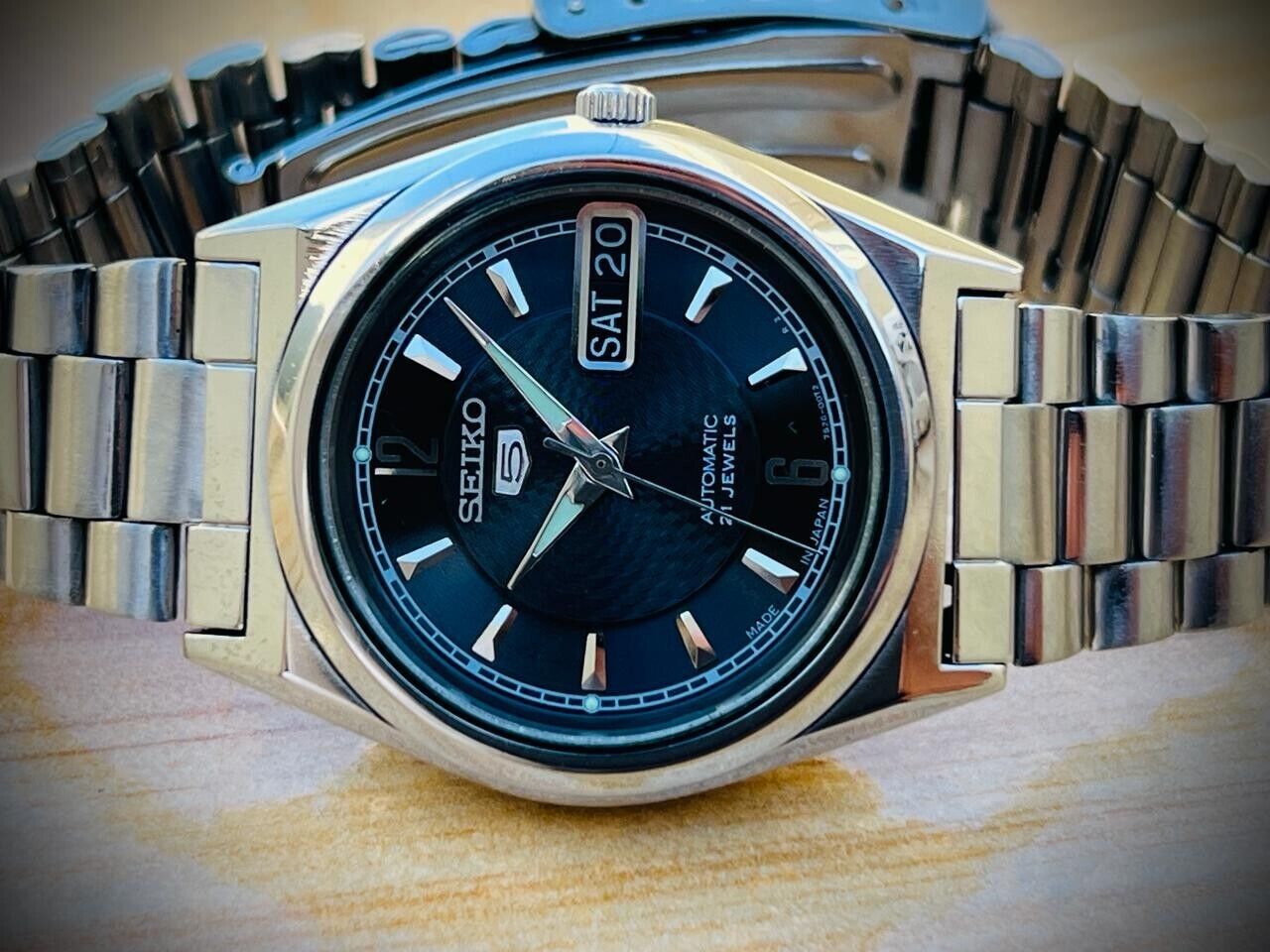 Seiko 5 Automatic Black Dial 21 Jewels 7s26-0450 Japan 34mm