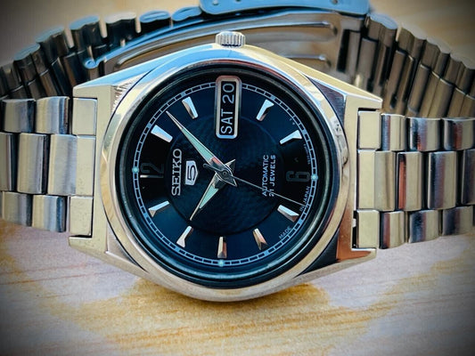Seiko 5 Automatic Black Dial 21 Jewels 7s26-0450 Japan 34mm