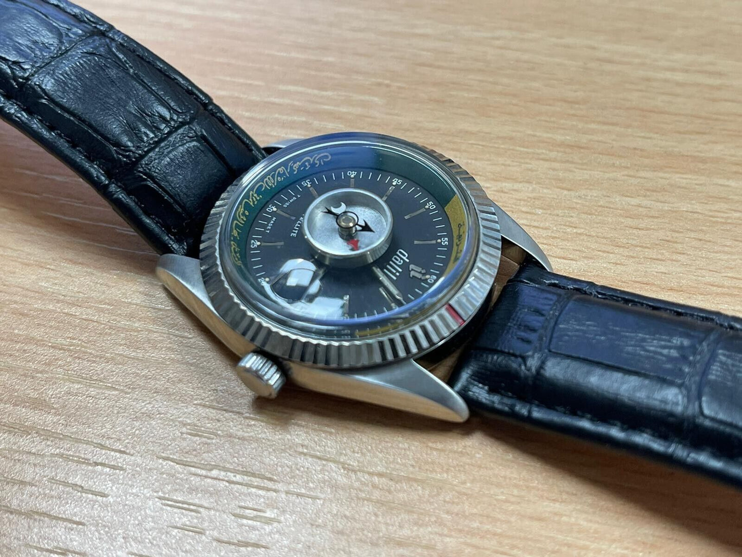 Vintage Dalil Muslim Satellite 1970’s NOS Mens Watch, ETA 2824, Swiss Made 35mm