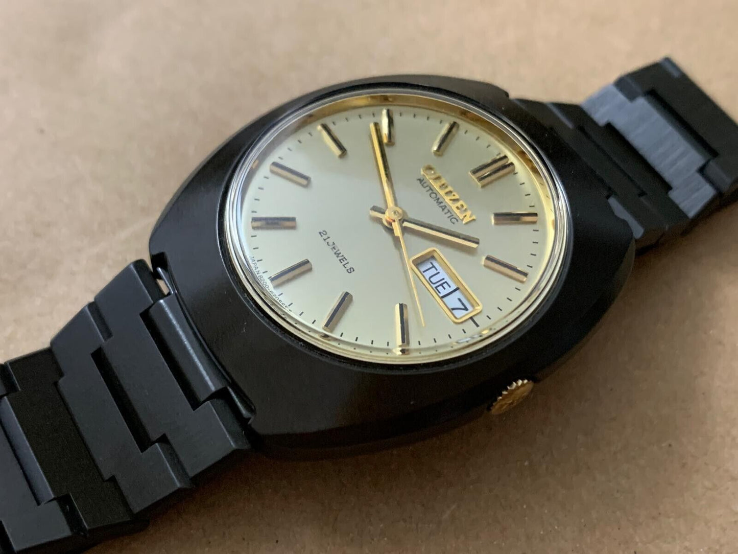 Mens Watch Citizen NOS 21 Jewels Rare Automatic Titanium Case 36mm