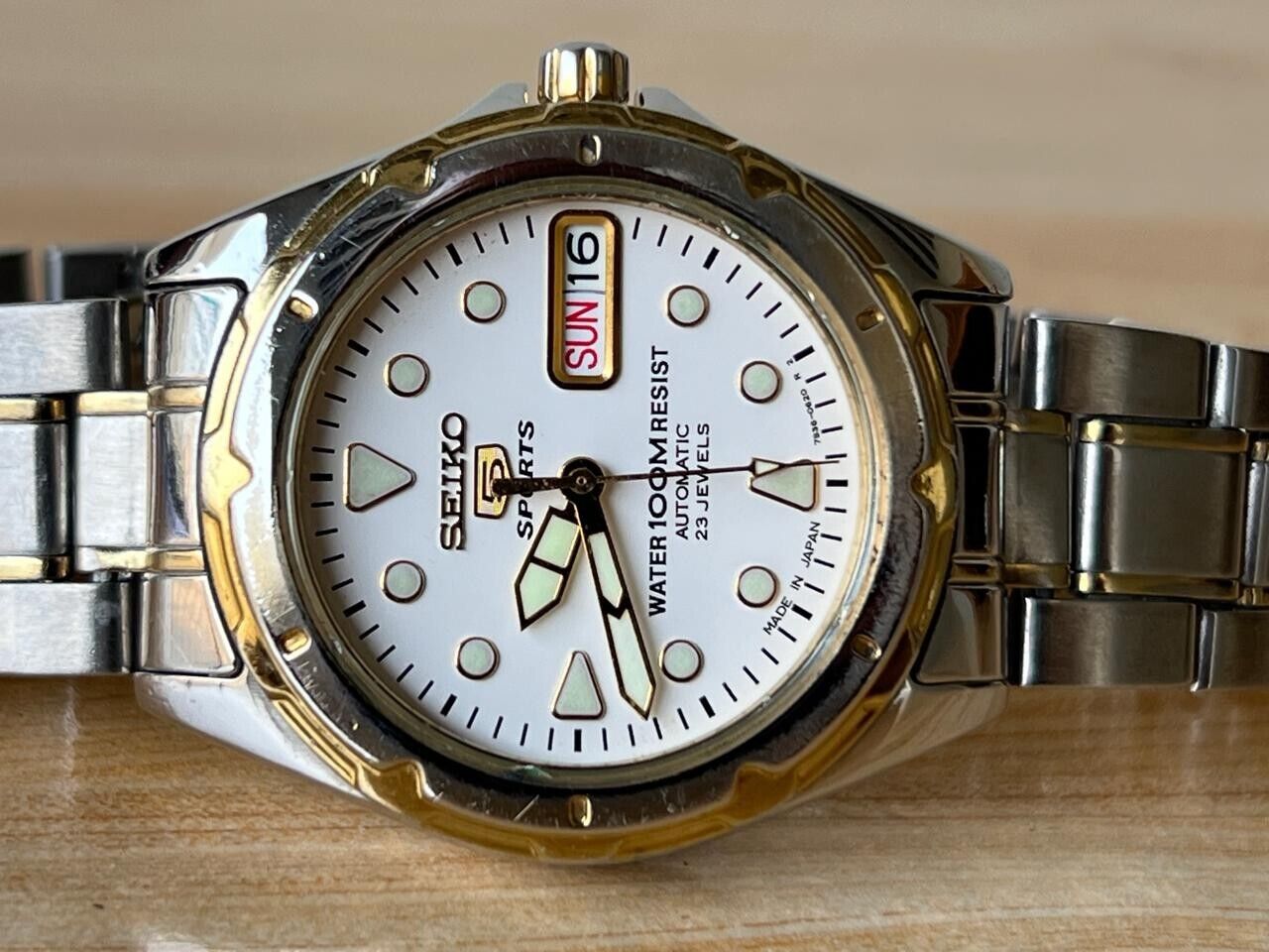 Vintage Seiko 5 Sports 100m 7s36-0190 Automatic 21 Jewels 35mm Men’s Watch