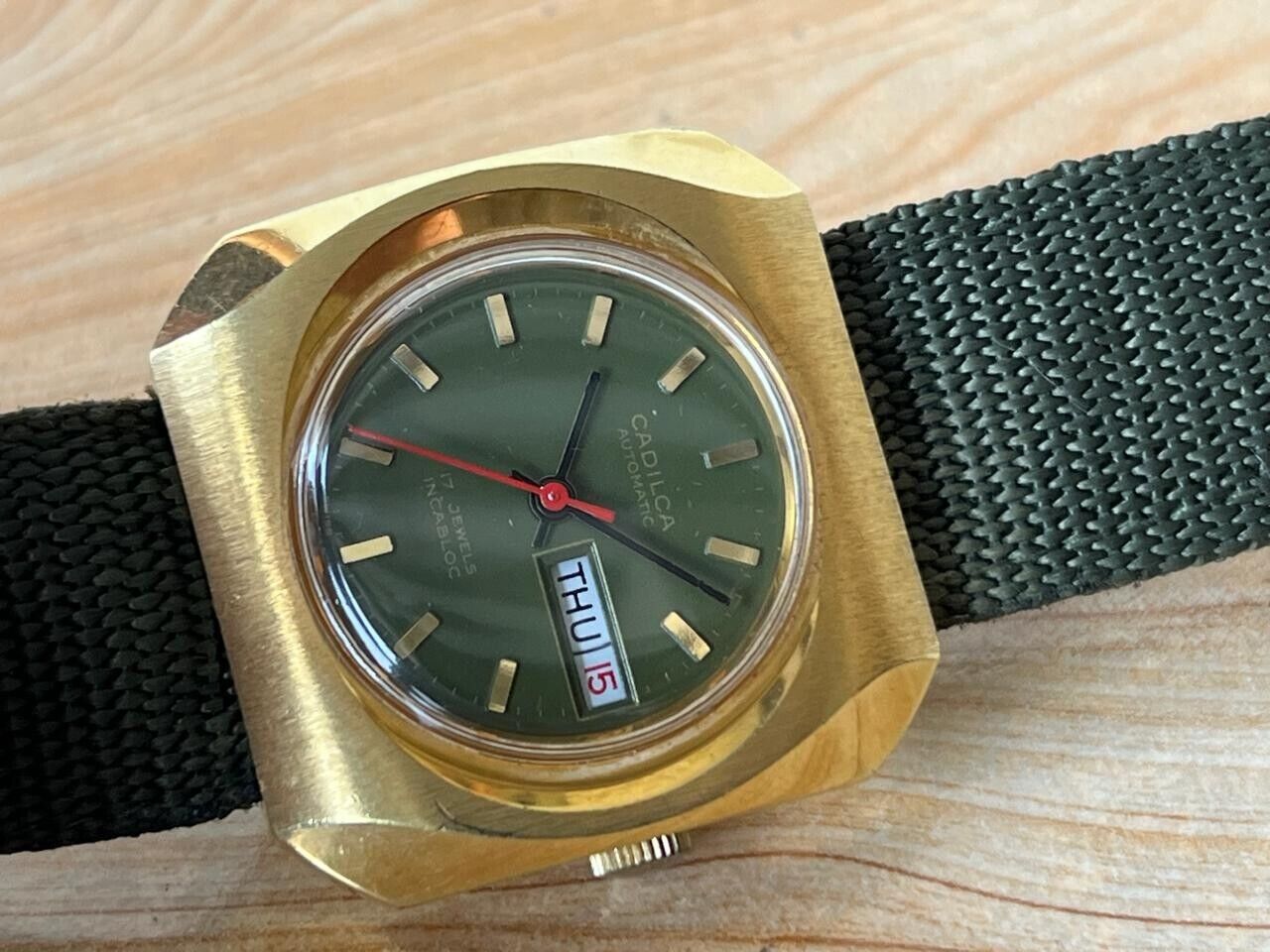 Vintage Cadilca Green Dial Automatic 38mm Men’s Watch, Perfect