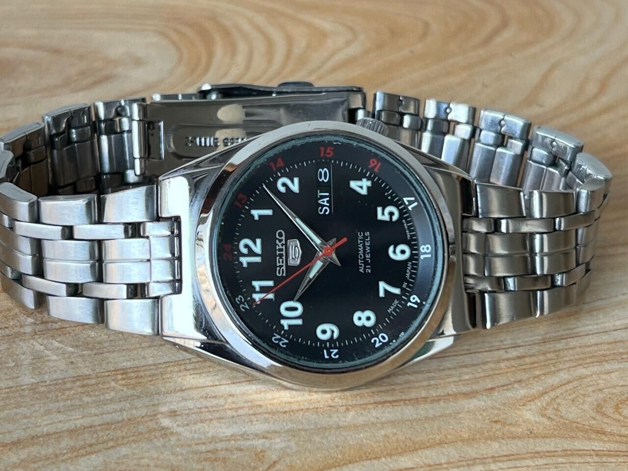 Seiko 5 Black Dial 7s26-02c0 Automatic 21 Jewels 36mm Men’s Watch, Perfect