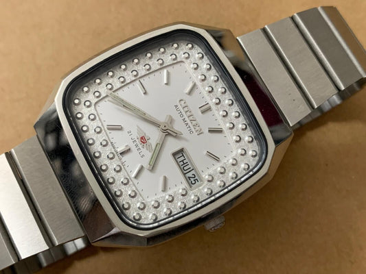 Vintage Watch Citizen NOS White Dial Automatic 21 Jewels 36mm Japan