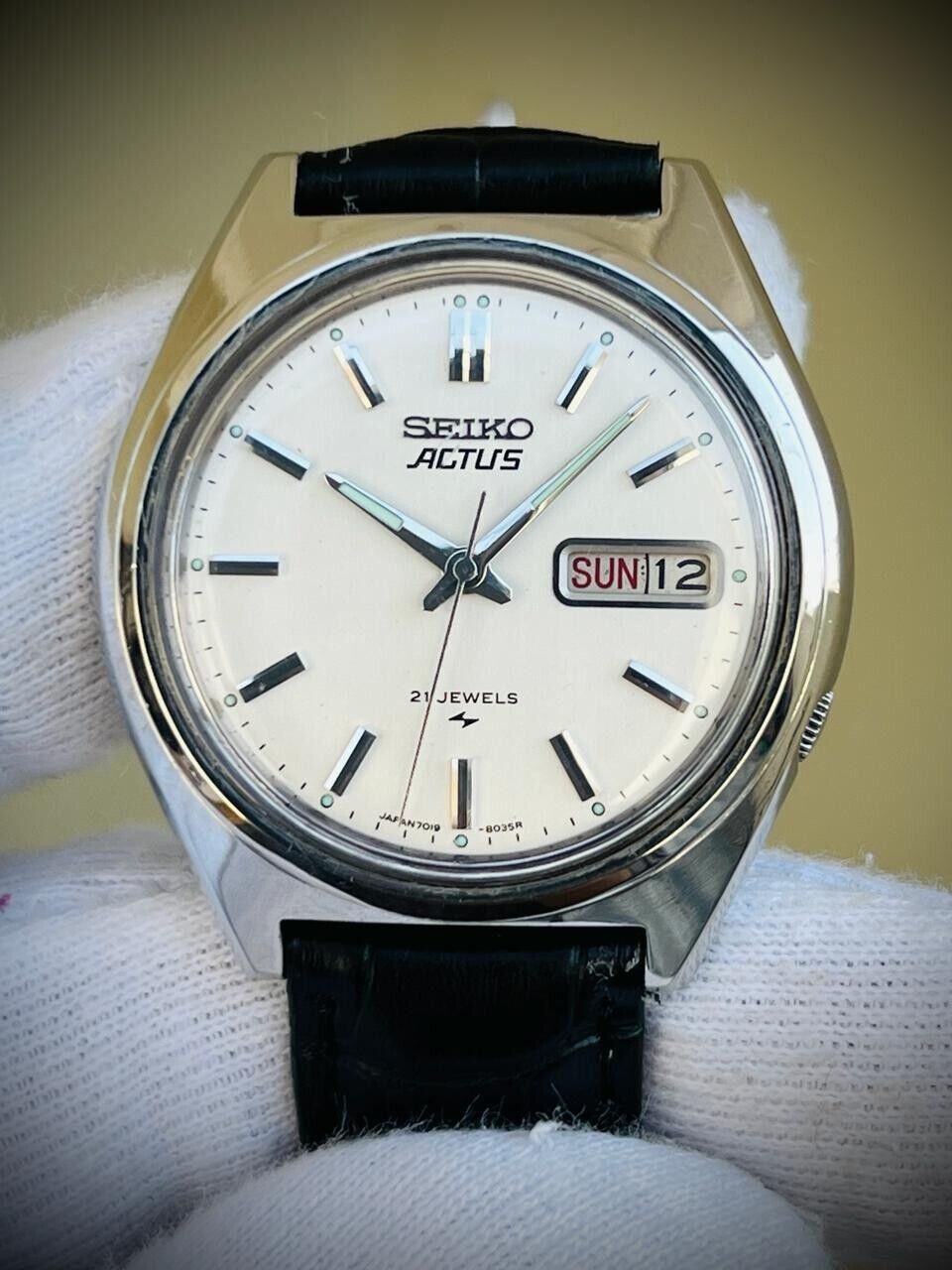 Vintage Seiko Actus 21 Jewels Automatic 7019-8010 Japan 39mm