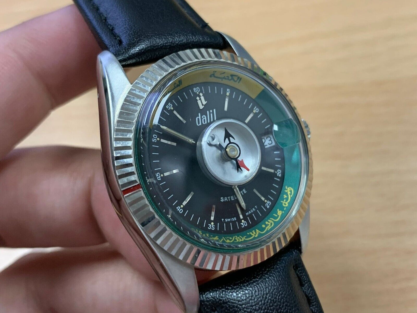 Vintage Dalil Muslim Satellite 1970’s NOS Mens Watch, ETA 2824, Swiss Made 35mm