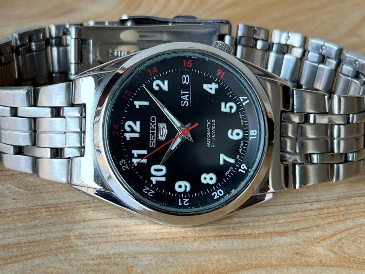 Seiko 5 Black Dial 7s26-02c0 Automatic 21 Jewels 36mm Men’s Watch, Perfect