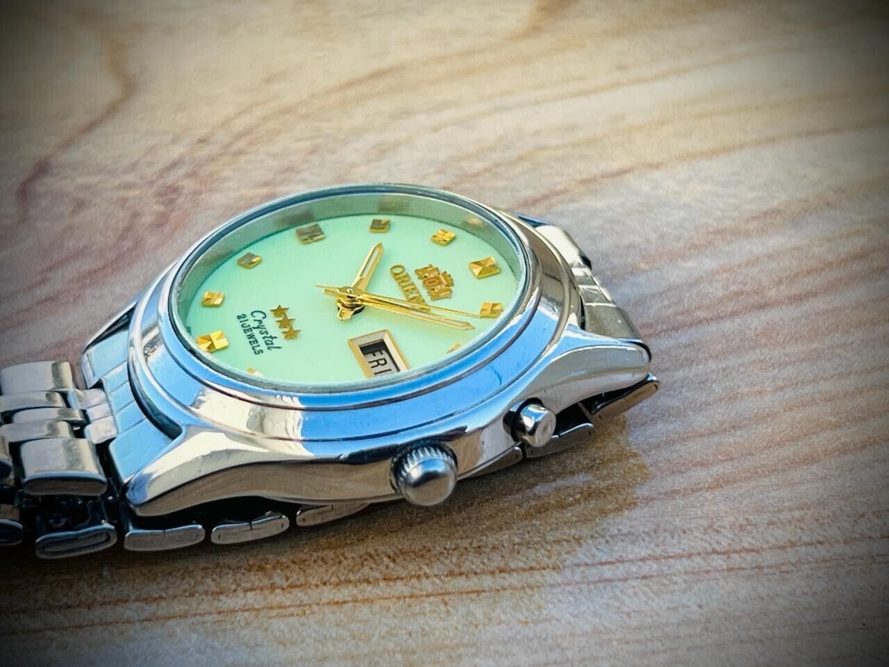Vintage Orient 3 Star Radium Dial Automatic Mens Watch, Beautiful 35mm