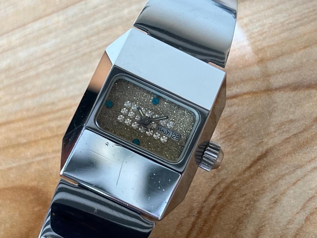 Vintage Louis Rossel Rare Dial 28mm Automatic Ladies Watch NOS