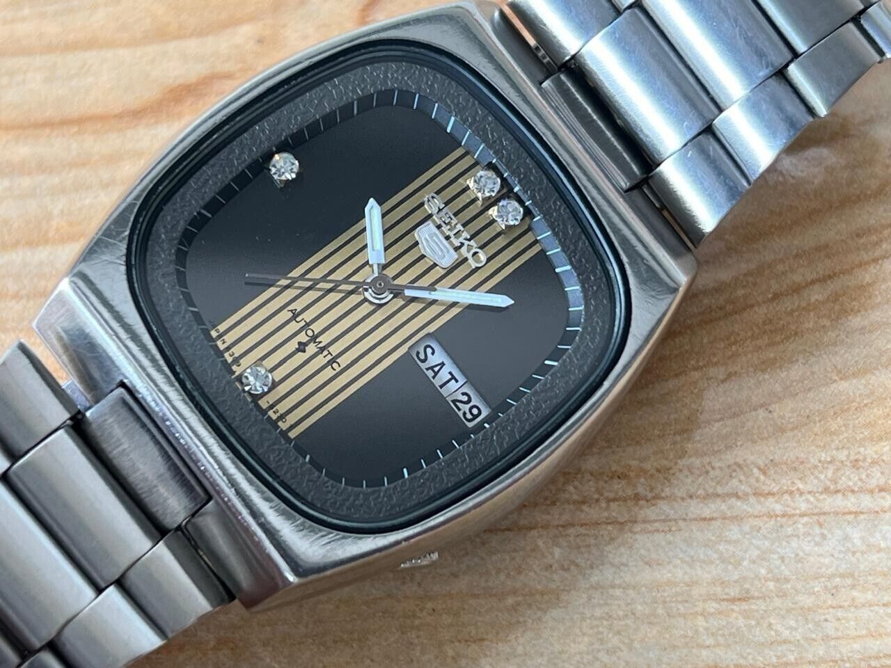 Vintage Seiko 5 Diamond Dial 6309-518A Automatic 35mm Men’s Watch, Perfect