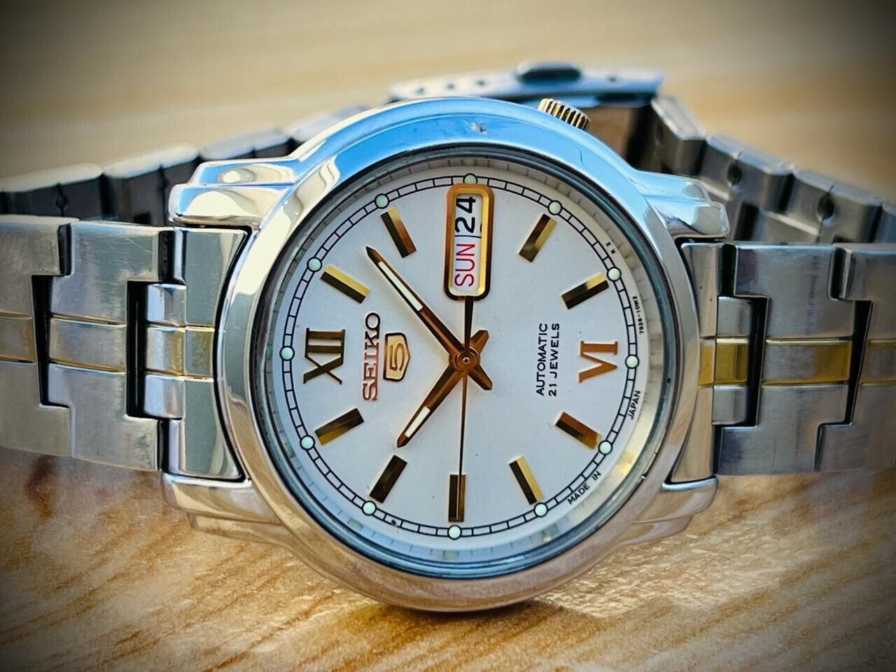 Seiko 5 Automatic White Dial 21 Jewels 7s26-03S0 Japan 37mm