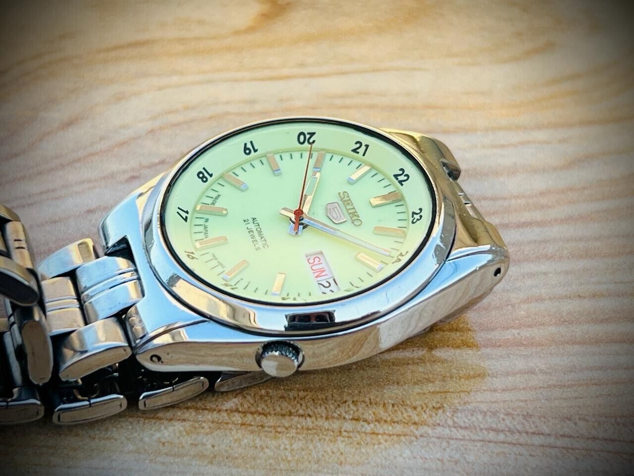 Seiko 5 Automatic Railway Radium Dial 21 Jewels 7s26-00X0, 36mm Gents Watch #804