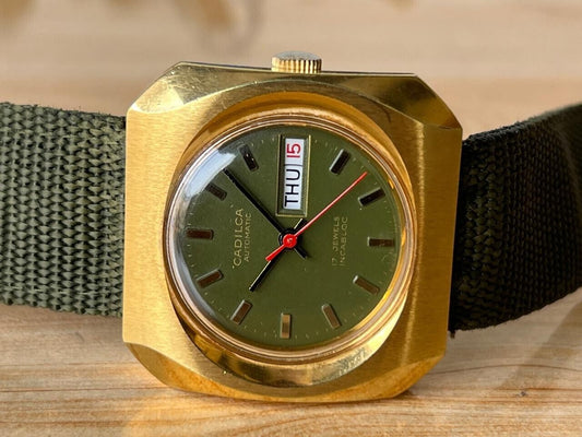 Vintage Cadilca Green Dial Automatic 38mm Men’s Watch, Perfect