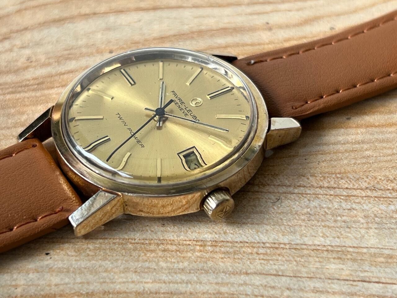 Vintage Favre Leuba Geneve Twin Power 35mm Automatic Men’s Watch, Perfect