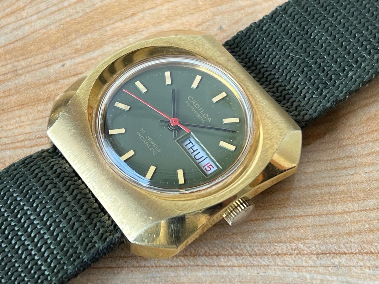 Vintage Cadilca Green Dial Automatic 38mm Men’s Watch, Perfect