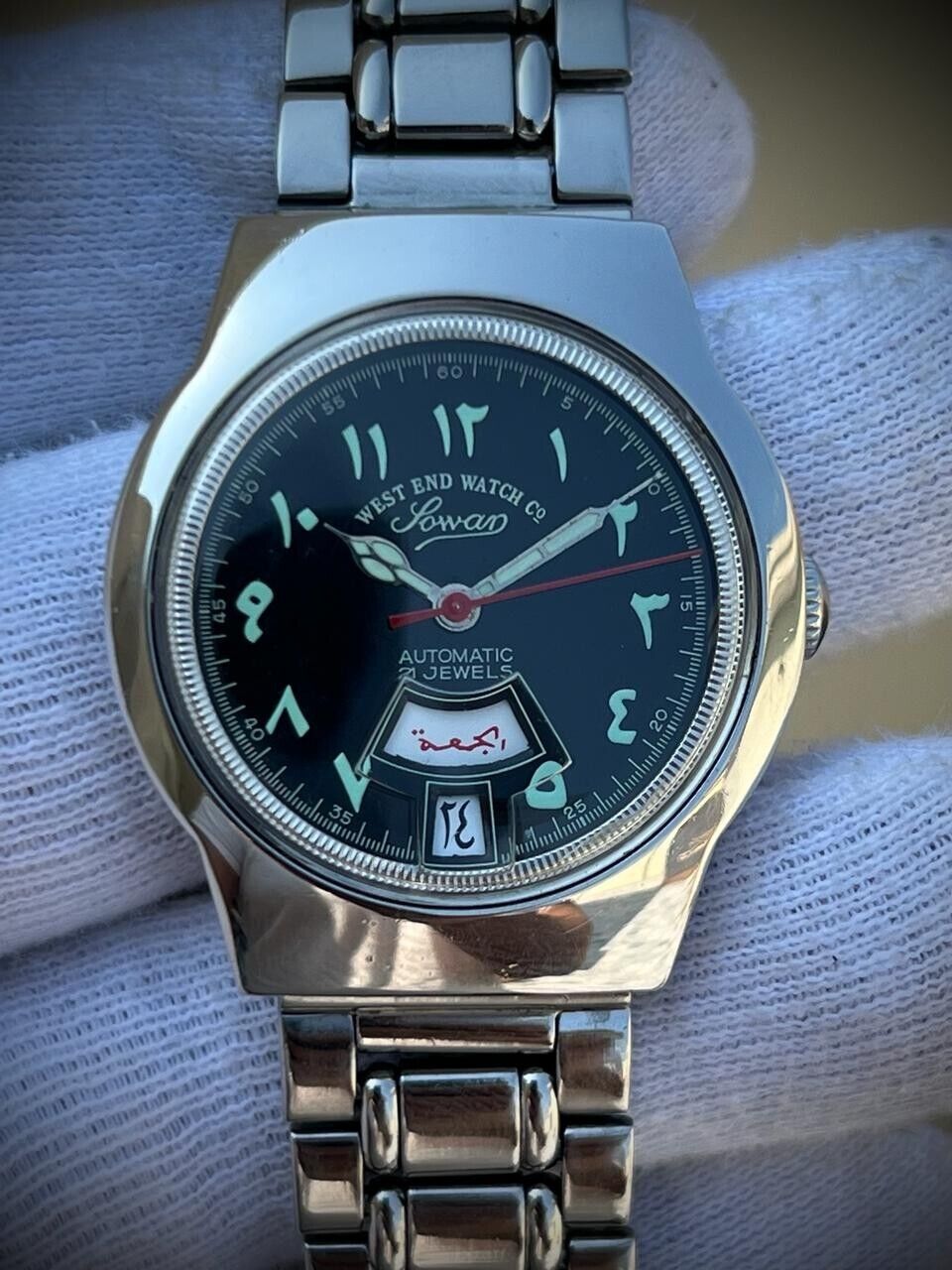 Vintage West End Black Arabic Dial 36mm Automatic Gents Watch Swiss, Perfect