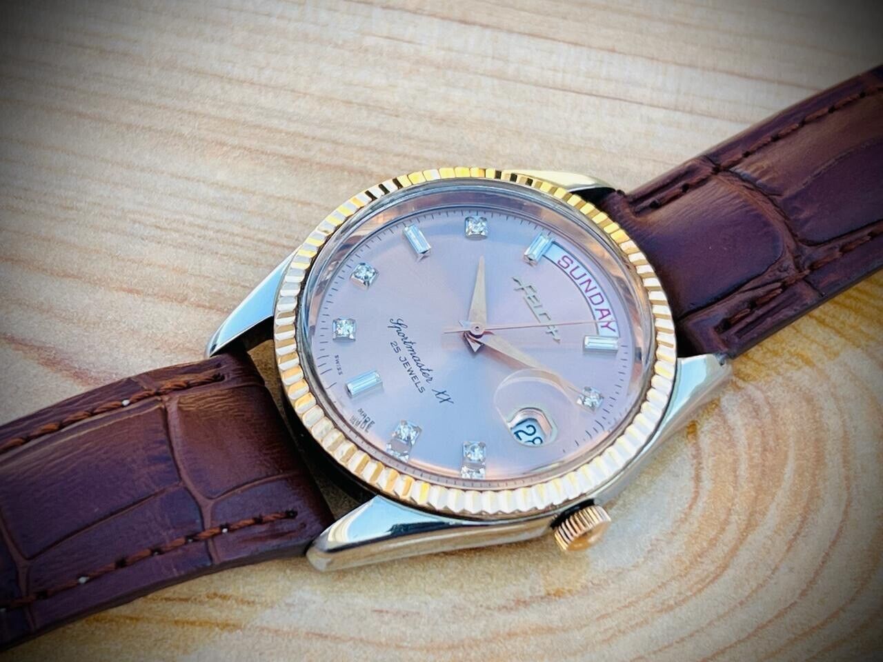 Vintage Watch Felca Sportmaster XX Rare Diamond Dial, 8521 Automatic 38mm