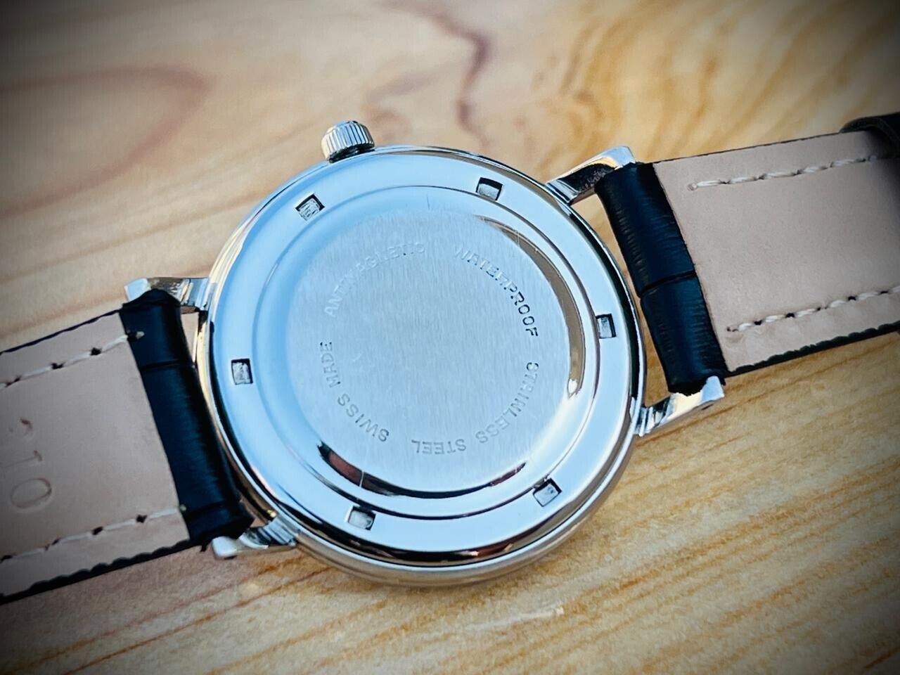 Vintage Bucherer Classic Slim Grey Dial Automatic Mens Watch 35mm, Swiss Made