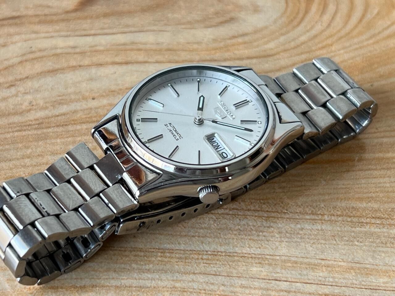 Vintage Seiko 5 Silver Dial 7s26-0590 Automatic 35mm Men’s Watch, Perfect