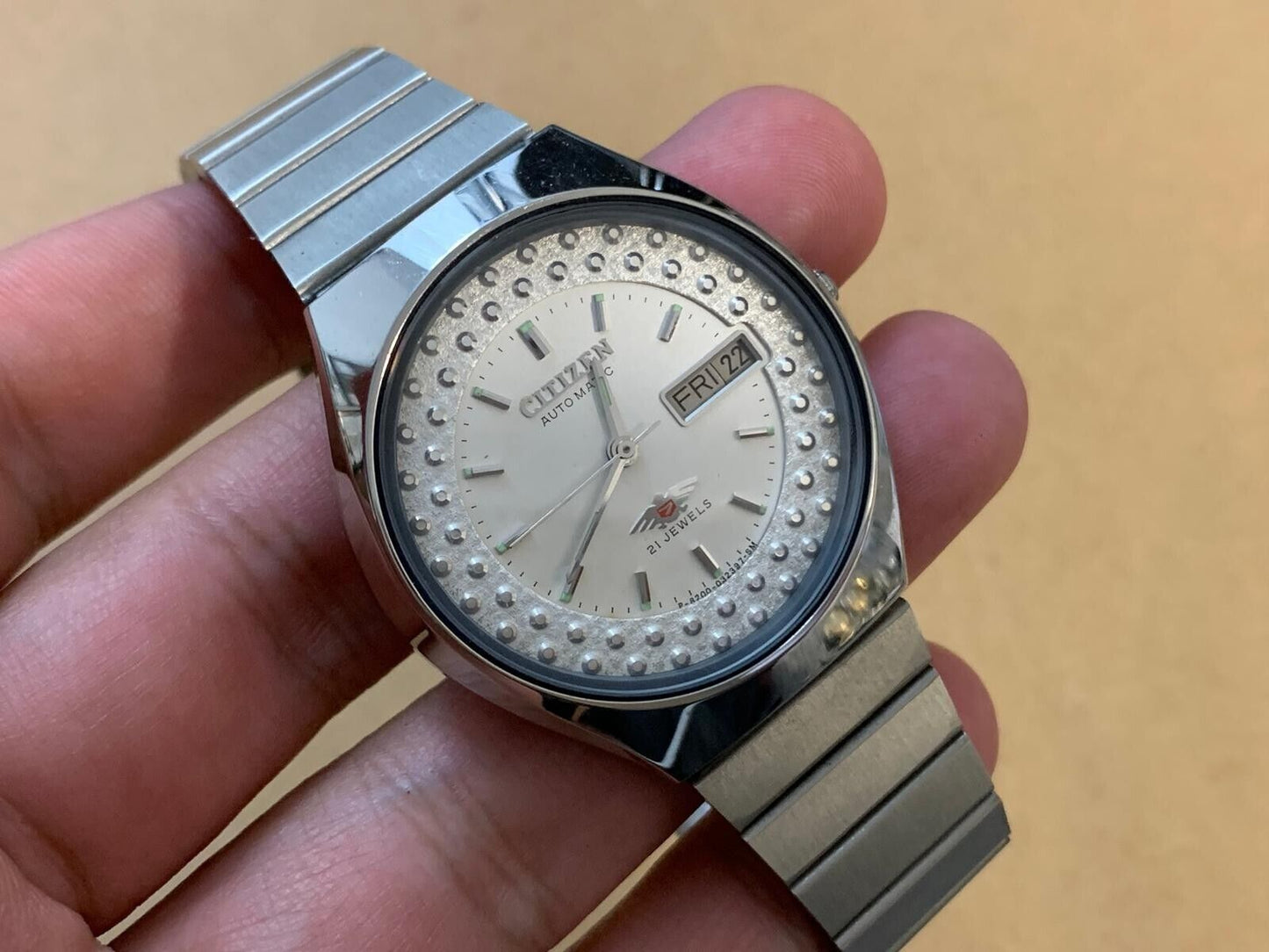 Vintage Watch Citizen NOS White Dial Automatic 21 Jewels 36mm Japan
