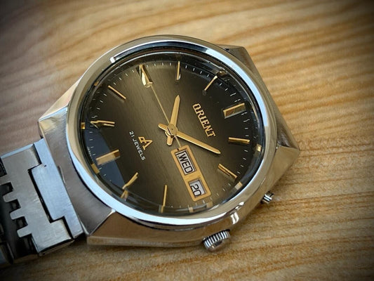 Vintage Orient A 2 Shade Brown Dial 38mm Sapphire Glass Mens Watch, Perfect