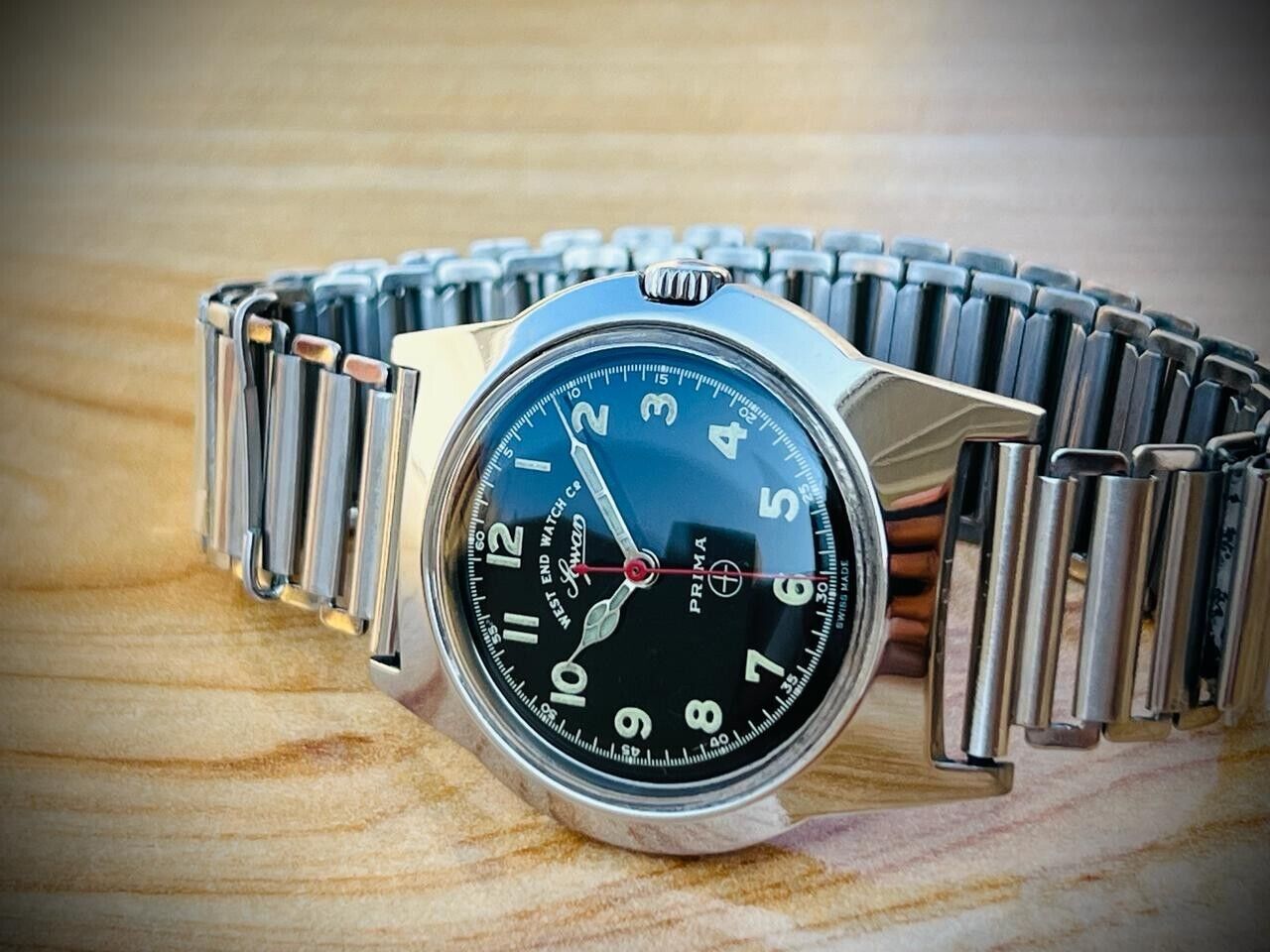 Vintage West End Black Dial Manual Wind Gents Watch 34mm, Swiss Made
