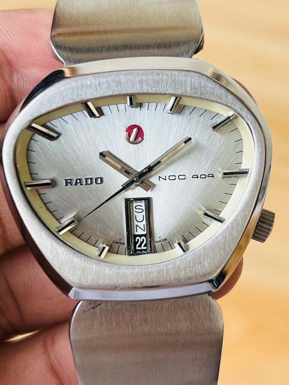 Vintage Rado NCC 404 NOS Silver Dial Automatic Mens Watch, Ultra Rare