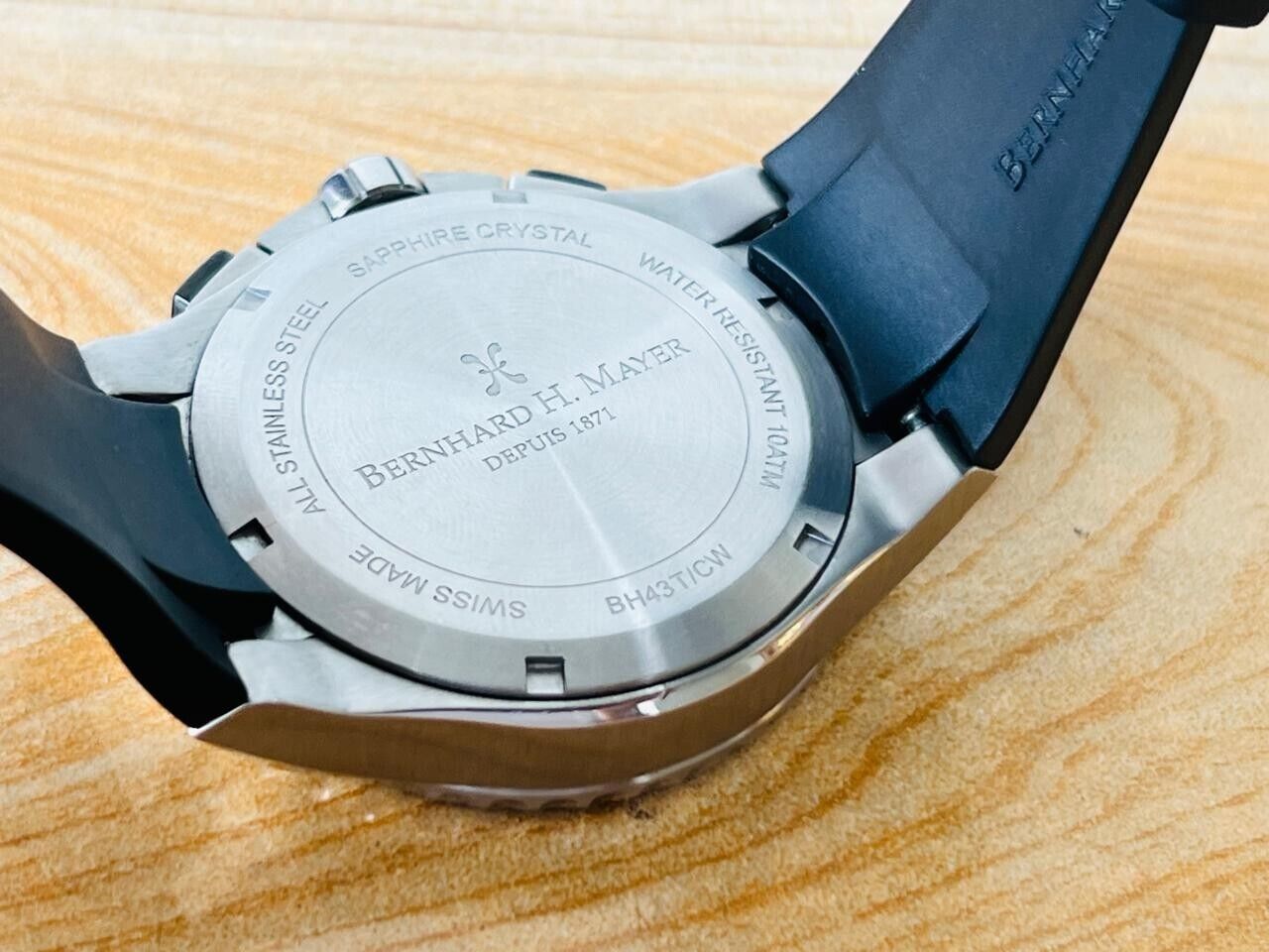Bernhard H. Mayer Chronograph Ceramic Bezel Quartz Gents Watch, Perfect, 44mm