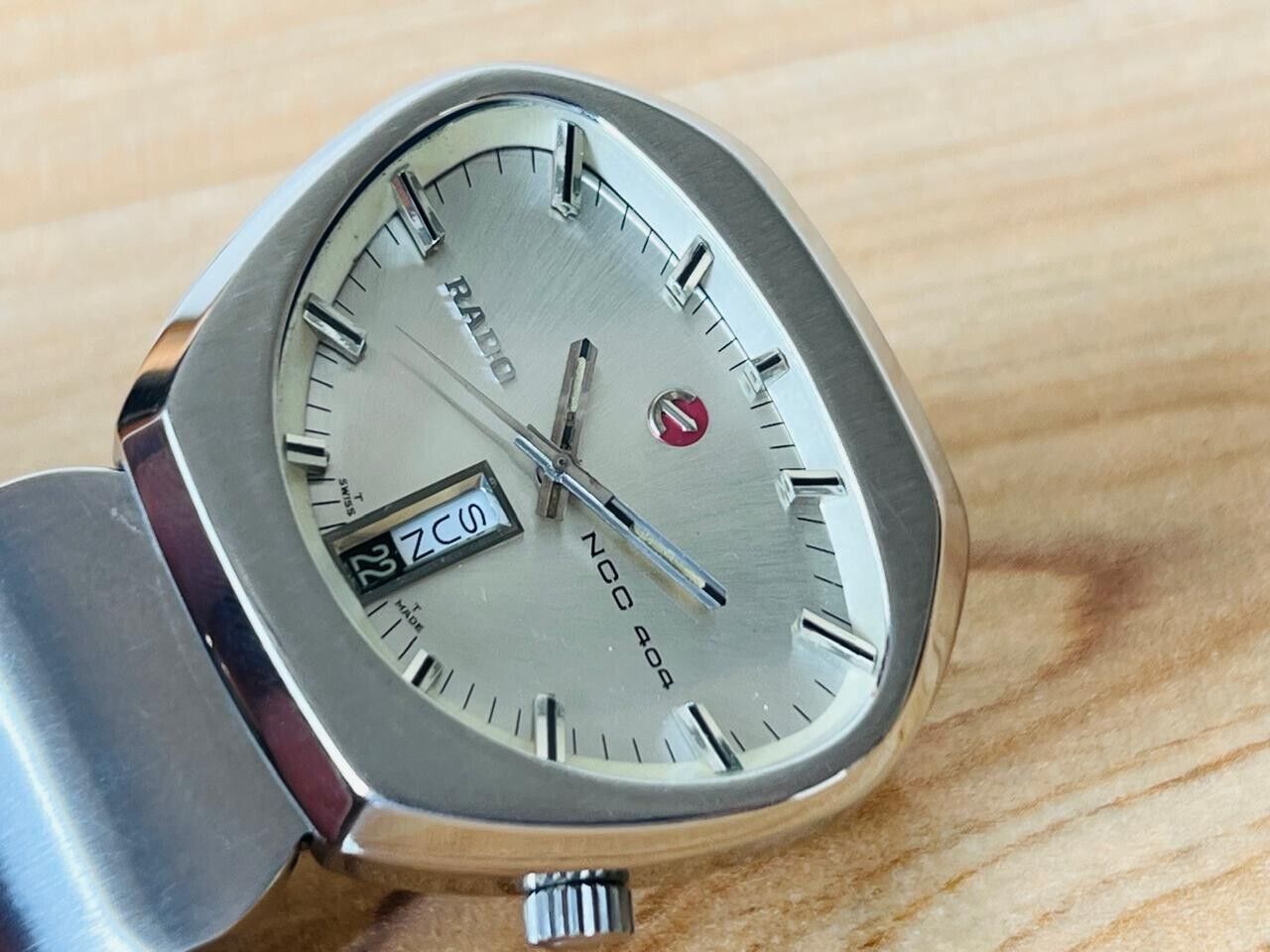 Vintage Rado NCC 404 NOS Silver Dial Automatic Mens Watch, Ultra Rare