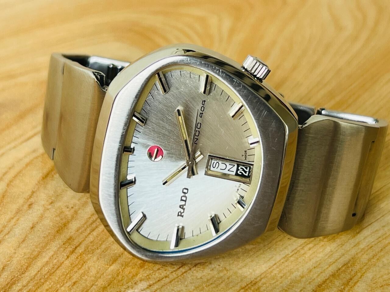 Vintage Rado NCC 404 NOS Silver Dial Automatic Mens Watch, Ultra Rare
