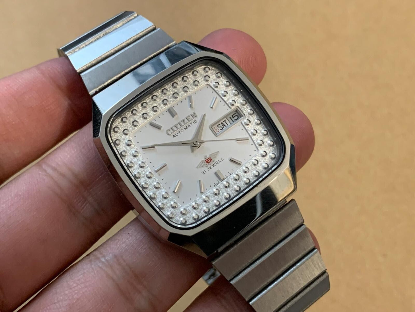 Vintage Watch Citizen NOS White Dial Automatic 21 Jewels 36mm Japan