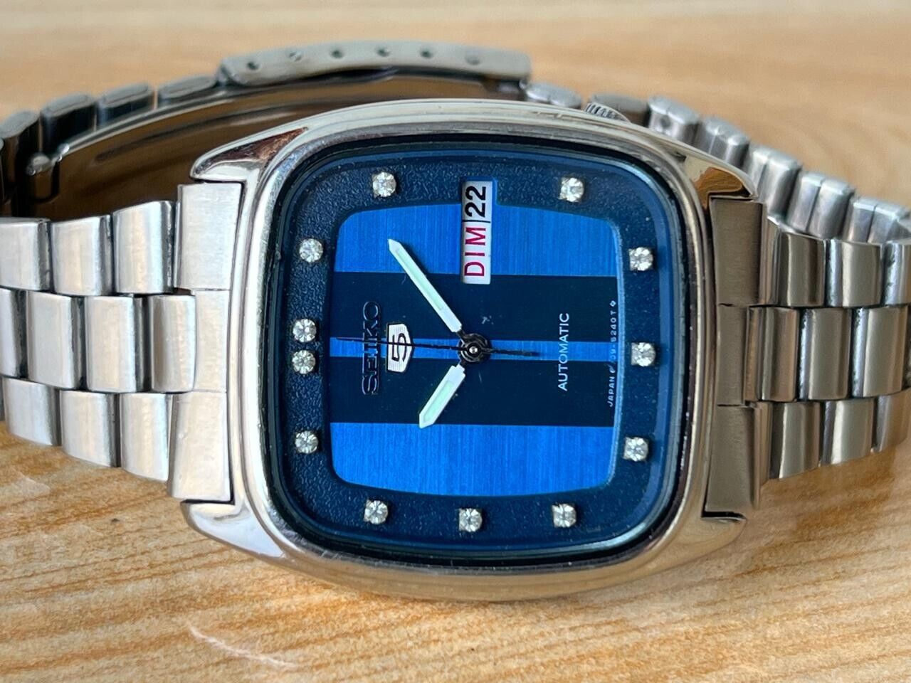 Vintage Seiko 5 Blue Diamond Dial 6309-5840 Automatic 35mm Men’s Watch, Perfect